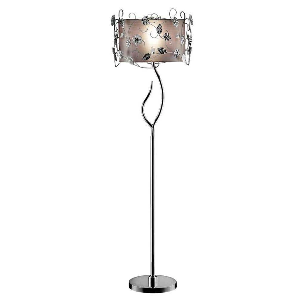 62 in. Silver Crystal Floor Lamp by ORE International 3 62 in. Silver Crystal Floor Lamp by ORE International