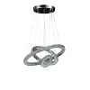 Eira Small Crystal Triple Hoop Integrated LED Chrome Silver Chandelier with Remote Control by ORE International -Armacost Lighting Shop chrome silver ore international chandeliers hbl7002p 64 1000