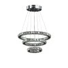 Alva Large Crystal Triple Hoop Integrated LED Chrome Silver Chandelier with Remote Control by ORE International -Armacost Lighting Shop chrome silver ore international chandeliers hbl7004p 64 1000