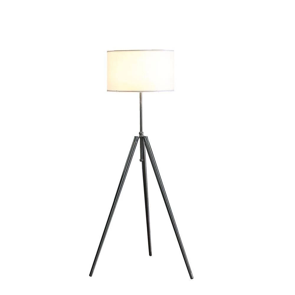 Mid-Century Adjustable Tripod 47 in. - 67 in. Metal Chrome Silver Floor Lamp by ORE International 4 Mid-Century Adjustable Tripod 47 in. - 67 in. Metal Chrome Silver Floor Lamp by ORE International - Image 2