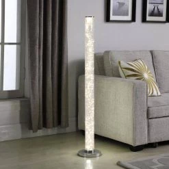 49 in. Clear 12V-360-Pc Exposed Rope LED Minari Column Floor Lamp by ORE International -Armacost Lighting Shop clear ore international floor lamps hbl2112b 1f 1000