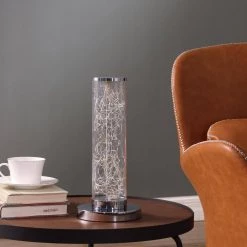 13 in. Exposed Rope LED Minari Clear Column Table Lamp by ORE International -Armacost Lighting Shop clear ore international table lamps hbl2297b 1f 1000