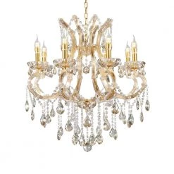 30 in. Gallant 8-Integrated LED 8-Watt Bulb Cognac Crystals Matte Gold Chandelier by ORE International