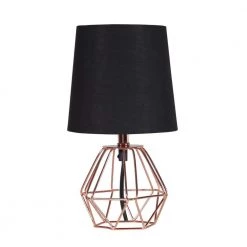 11.25 in. Wesley Geometric Copper Metal Wire Hexagon Table Lamp by ORE International