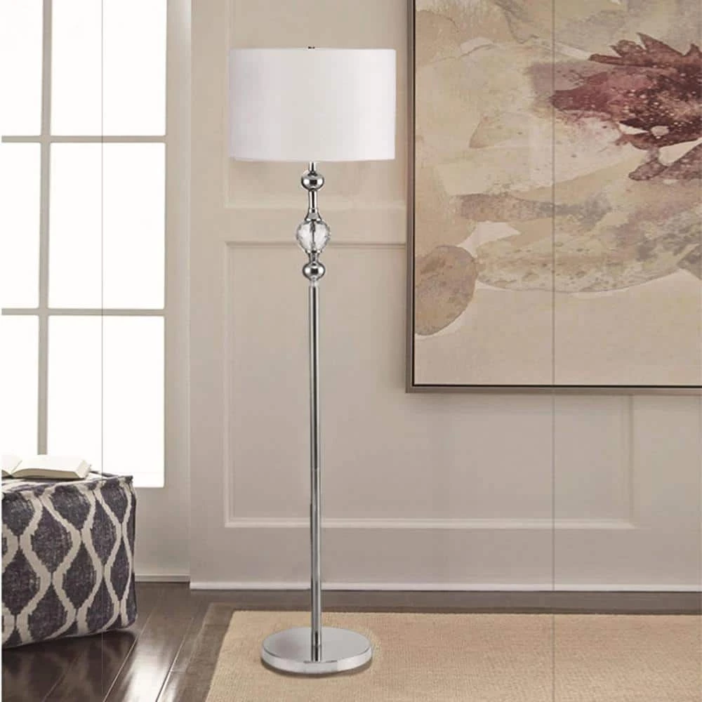 62.5 in. Leona Crystal And Chrome Floor Lamp by ORE International 4 62.5 in. Leona Crystal And Chrome Floor Lamp by ORE International - Image 2