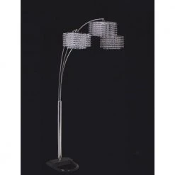 84 in. H Crystal 3-Arms Inspirational Arch Floor Lamp by ORE International -Armacost Lighting Shop crystal ore international floor lamps 6932b 4f 1000
