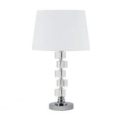 20 in. Adelaine 5-Crystal Round Stacked Cube Orbs Table Lamp by ORE International