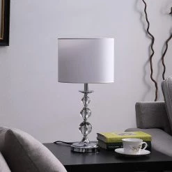 19 .75 in. Ascending Solid Crystal Orbs Chrome Table Lamp by ORE International 8 19 .75 in. Ascending Solid Crystal Orbs Chrome Table Lamp by ORE International -Armacost Lighting Shop crystal ore international table lamps hbl2469 4f 1000