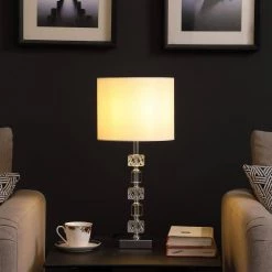 19.75 in. Jules Solid Prism Crystal Cubes Orb Table Lamp by ORE International -Armacost Lighting Shop crystal ore international table lamps hbl2478 1f 1000