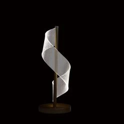 Dinamo 18.75 in. Swirl LED Acrylic Dark Brushed Gold Table Lamp by ORE International -Armacost Lighting Shop dark brushed gold ore international lamp bases hbl2660 31 1000