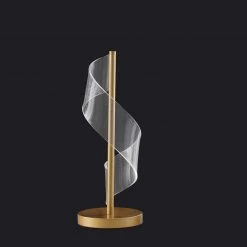 Dinamo 18.75 in. Swirl LED Acrylic Dark Brushed Gold Table Lamp by ORE International -Armacost Lighting Shop dark brushed gold ore international lamp bases hbl2660 44 1000