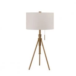 32.5 in. To 37.5 in. Mid-Century Adjustable Tripod Gold Table Lamp by ORE International