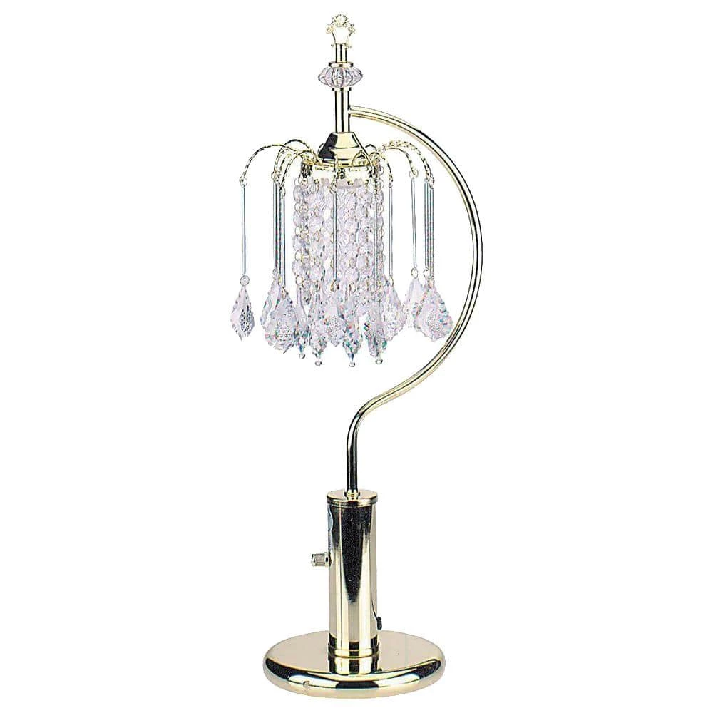 27 in. Gold Table Lamp With Crystal-Inspired Shade by ORE International 3 27 in. Gold Table Lamp With Crystal-Inspired Shade by ORE International
