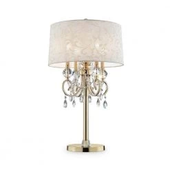 32.5 in. Gold Aurora Barocco Shade Crystal Table Lamp by ORE International