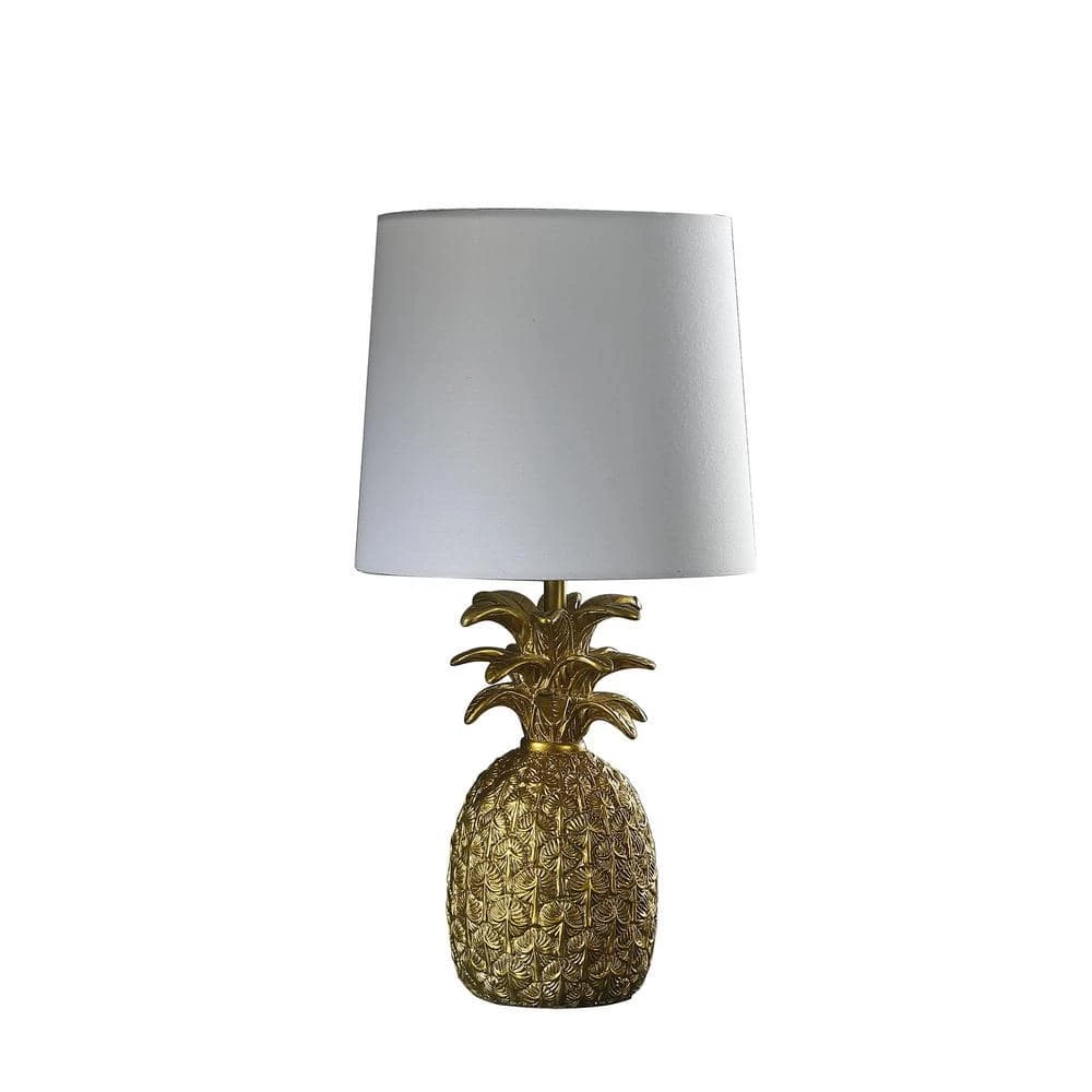 17 in. Golden Brass Tropical Heahea Pineapple Table Lamp by ORE International 3 17 in. Golden Brass Tropical Heahea Pineapple Table Lamp by ORE International