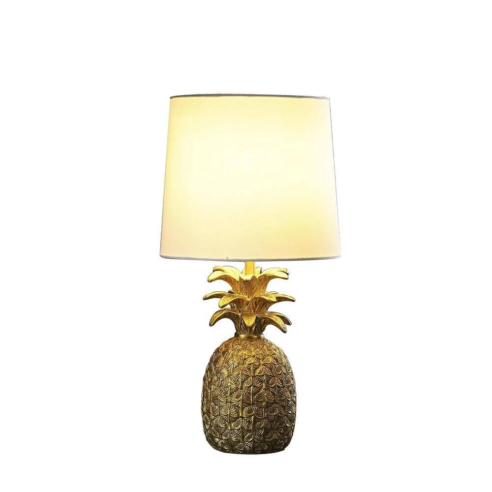 17 in. Golden Brass Tropical Heahea Pineapple Table Lamp by ORE International 4 17 in. Golden Brass Tropical Heahea Pineapple Table Lamp by ORE International - Image 2