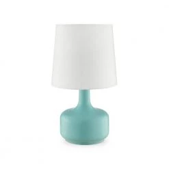 Cheru 17.25 in. Powder Green Mid-Century Modern Touch On Metal Table Lamp by ORE International