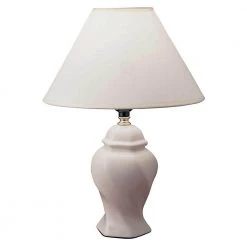 13 in. Ivory Ceramic Table Lamp by ORE International