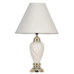 22 in. Ceramic Table Lamp in Ivory by ORE International