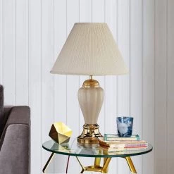 22 in. Ivory Ceramic Table Lamp by ORE International -Armacost Lighting Shop ivory ore international table lamps 6117ivb 4f 1000
