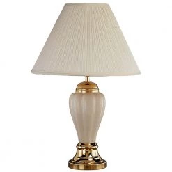 22 in. Ivory Ceramic Table Lamp by ORE International