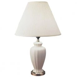 26 in. Ceramic Table Lamp in Ivory by ORE International