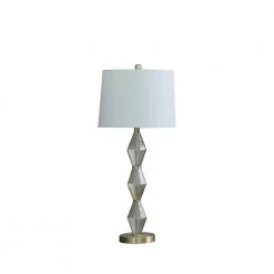 Emil Moderne 29.5 in. Textured Glass Brushed Gold Table Lamp by ORE International