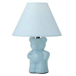 13 in. Ceramic Teddy Bear Table Lamp in Light Blue by ORE International -Armacost Lighting Shop light blue ore international table lamps 611blb 40 1000