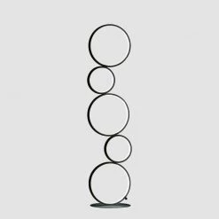 Else Nordic 38.5 in. 5-Ring Shaped Matte Black LED Metal Table Lamp by ORE International -Armacost Lighting Shop matte black ore international lamp bases hbl2793 1f 1000