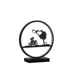 13 in. Girl And Boy On Bicycle LED Accent Table Lamp by ORE International