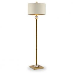 63.25 in. Perspicio Solid Crystal Orb Gold Column Floor Lamp by ORE International