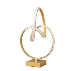 19 in. Matte Gold Abstract Infinity Modern Table Lamp by ORE International