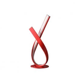 17 in. Ribbon Bow LED Metal and Red Table Lamp by ORE International
