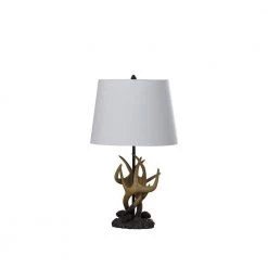 26 in. Multi-Colored Table Lamp Natural Royal Stag Deer Antler Modern by ORE International