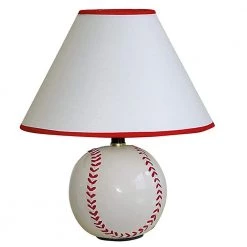 12 in. Multi-colored Ceramic Baseball Table Lamp by ORE International