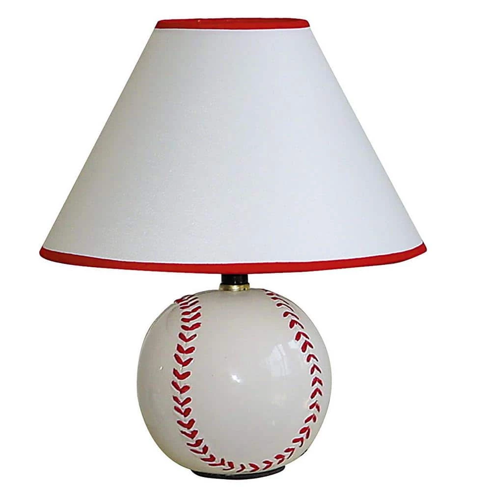12 in. Multi-colored Ceramic Baseball Table Lamp by ORE International 3 12 in. Multi-colored Ceramic Baseball Table Lamp by ORE International