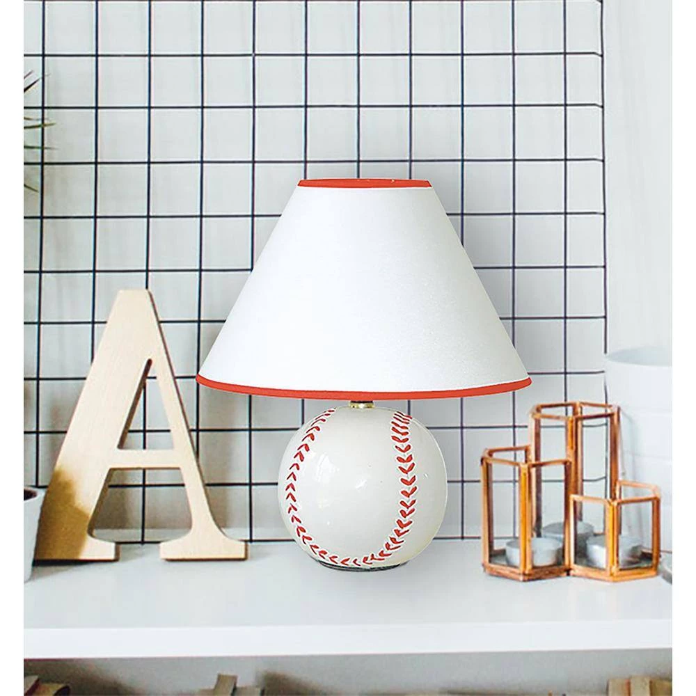 12 in. Multi-colored Ceramic Baseball Table Lamp by ORE International 4 12 in. Multi-colored Ceramic Baseball Table Lamp by ORE International - Image 2