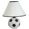 12 in. Multi-colored Ceramic Soccer Ball Table Lamp by ORE International -Armacost Lighting Shop multicolored ore international table lamps 604scb 64 1000