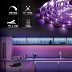 RibbonFlex Home 16 ft. RGB Plus W Smart LED Tape Light Kit by Armacost Lighting -Armacost Lighting Shop n a armacost lighting led strip lights 423500 c3 1000