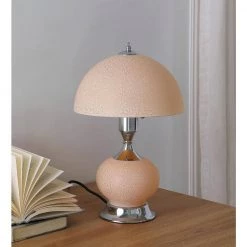 15.75 in. Erte Blush Pink Art Deco Glass W/ Night Light Table Lamp by ORE International -Armacost Lighting Shop pink ore international table lamps hbl2375 4f 1000