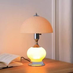 15.75 in. Erte Blush Pink Art Deco Glass W/ Night Light Table Lamp by ORE International -Armacost Lighting Shop pink ore international table lamps hbl2375 fa 1000