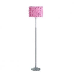 63 in. Pink Roses in Bloom Acrylic/Metal Floor Lamp by ORE International