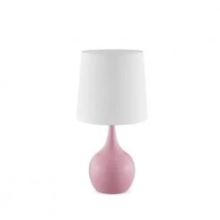 23.5 in. Niyor Powder Pink Mid-Century Modern Touch On Metal Table Lamp by ORE International