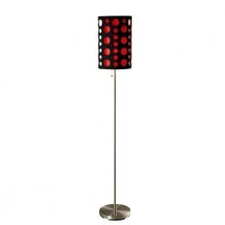 62 in. Retro Black and Red Modern Floor Lamp by ORE International