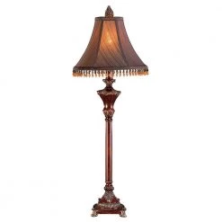31 in. Resemble Ruby and Bronze Wood Buffet Lamp by ORE International