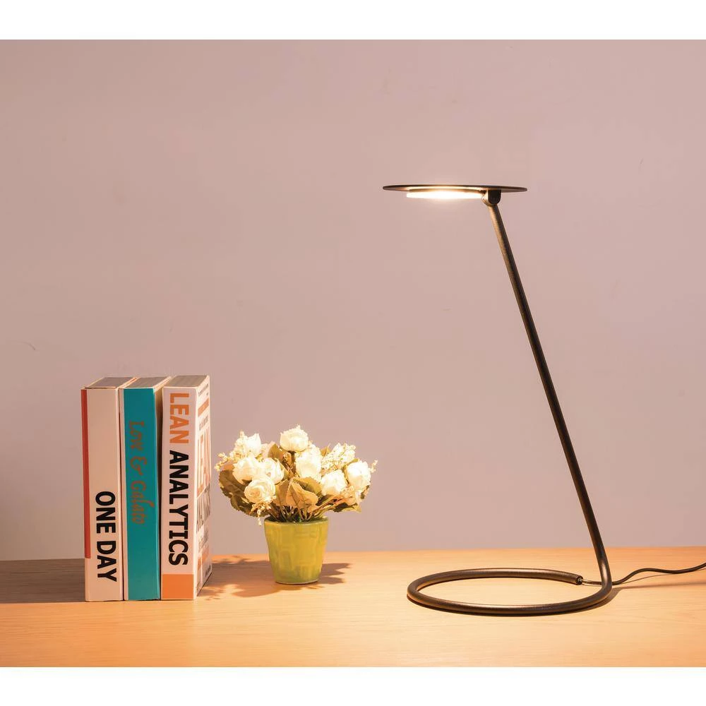 Andi 15 in. Satin Black LED Desk Lamp by ORE International 4 Andi 15 in. Satin Black LED Desk Lamp by ORE International - Image 2