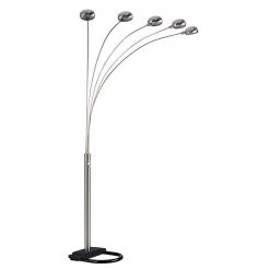 84 in. H Satin Nickel 5-Arms Arch Floor Lamp by ORE International