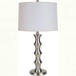 29.5 in. Metal Satin Nickel Table Lamp by ORE International