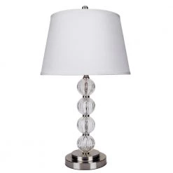 28.5 in. Satin Nickel Glass Table Lamp by ORE International