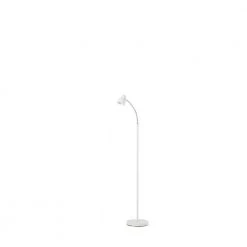 48 in. Landri LED Gooseneck Satin White Mini Reading Floor Lamp by ORE International